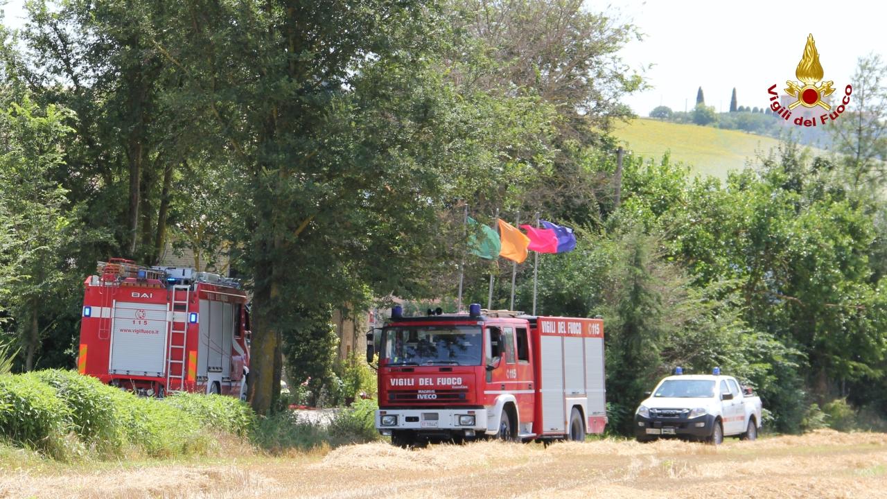 Incendio in un casolare in contrada Ricciola a Recanati