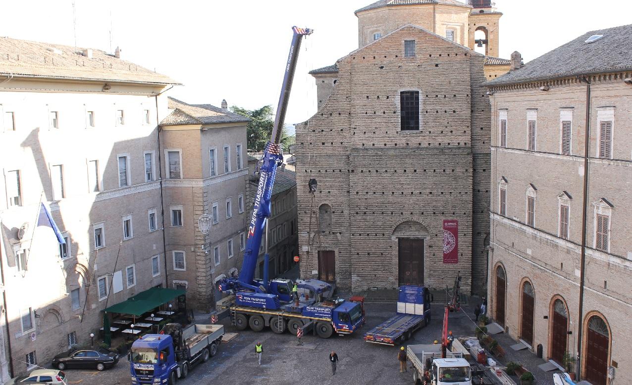 Macerata, avviata la messa in sicurezza della lanterna sulla Chiesa di San Paolo