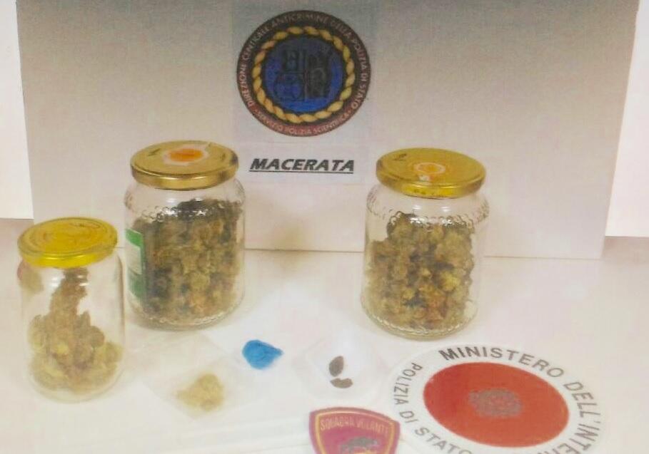 Macerata, Polizia interviene per rumori molesti e trova marijuana