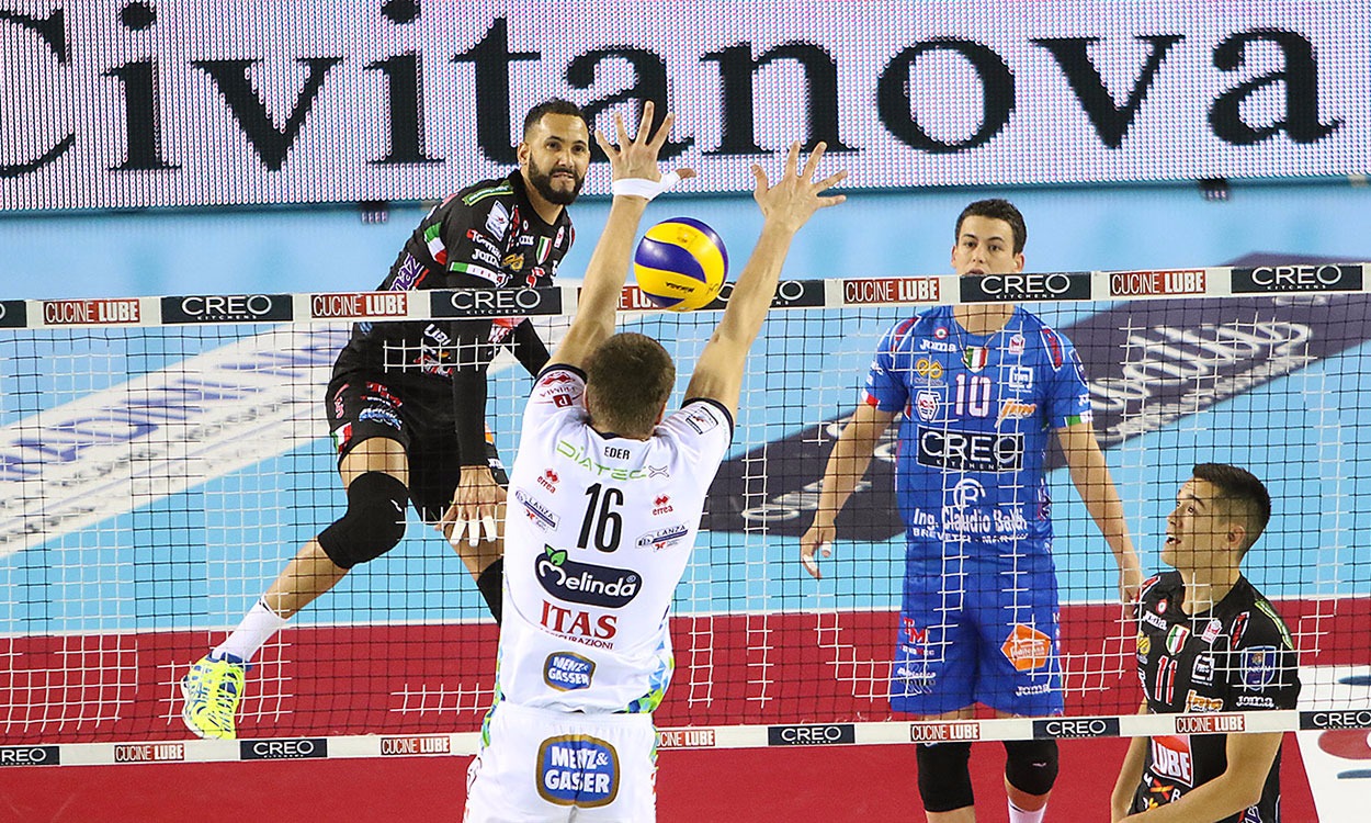 Lube-Trento 3-0, grande reazione dopo la sconfitta di Latina