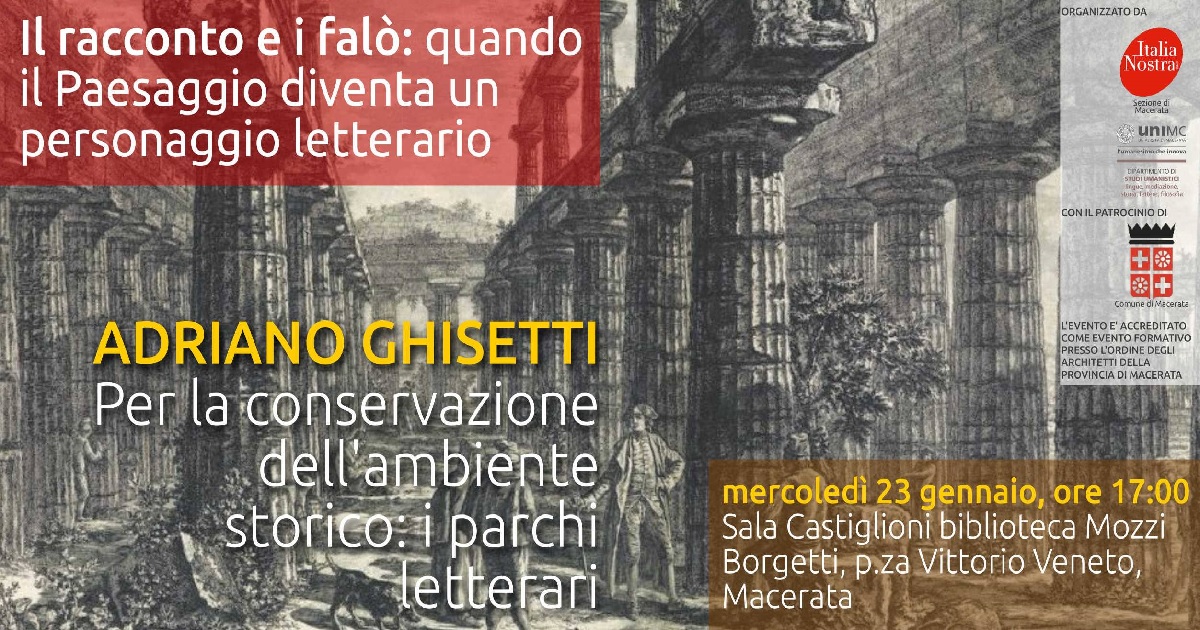 Italia Nostra Macerata, incontri su paesaggio e letteratura