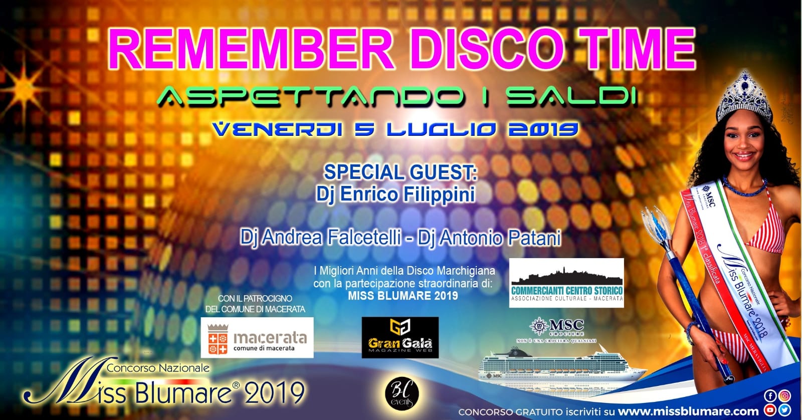 Macerata, moda e musica con “Remember disco time”