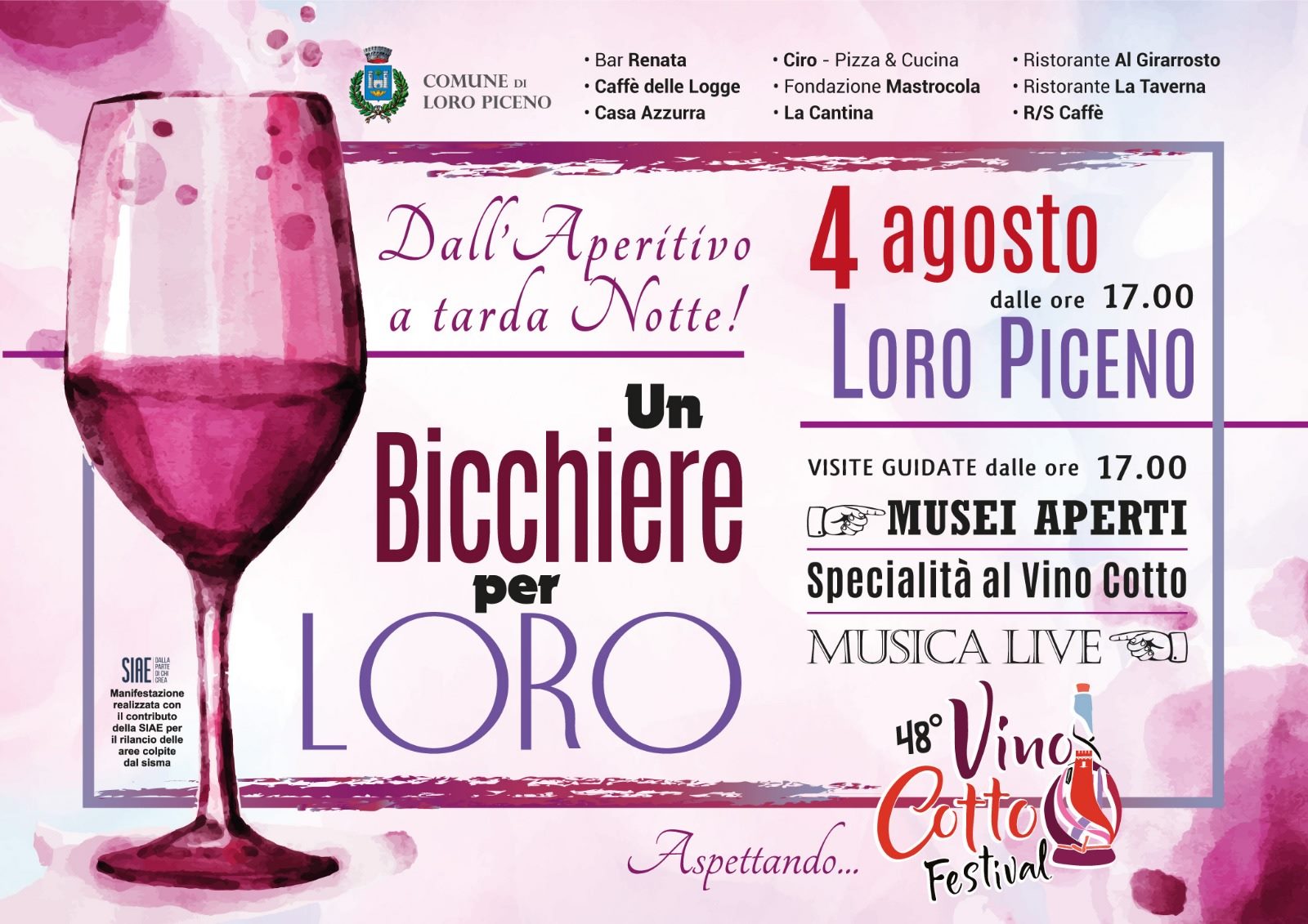 Loro Piceno, musica e vino cotto con “Un bicchiere per Loro”