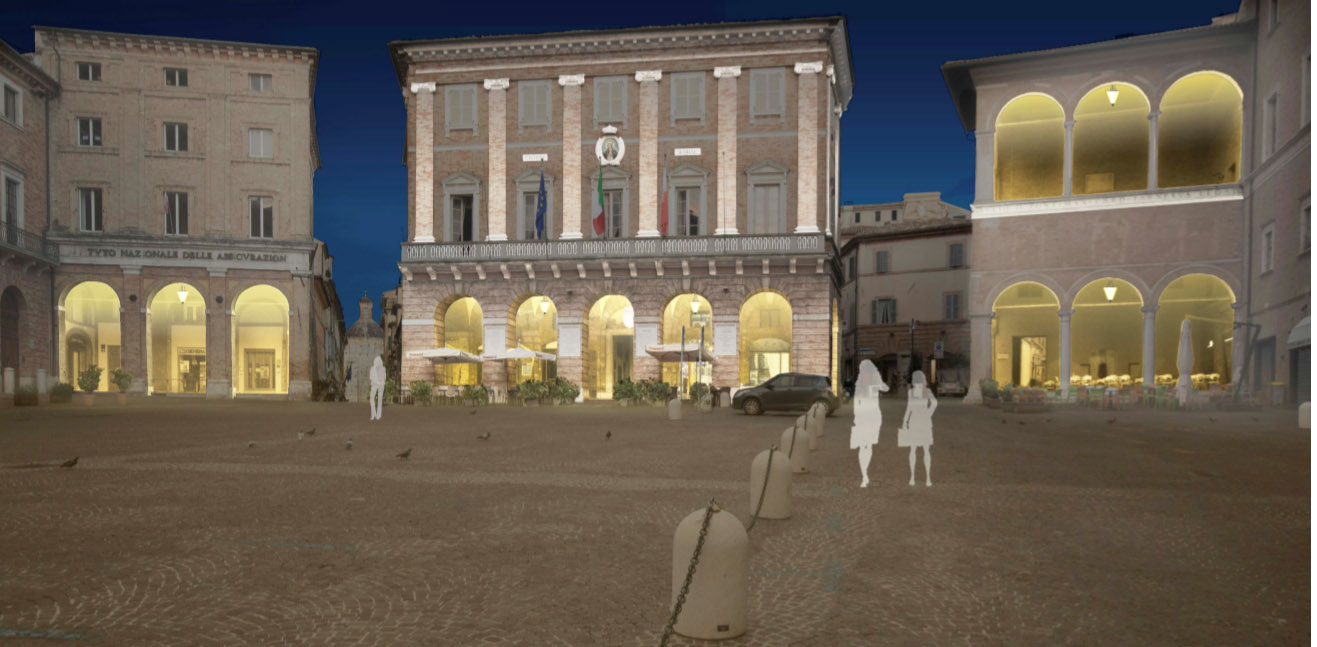 Macerata, progetto di light design per piazza della Libertà