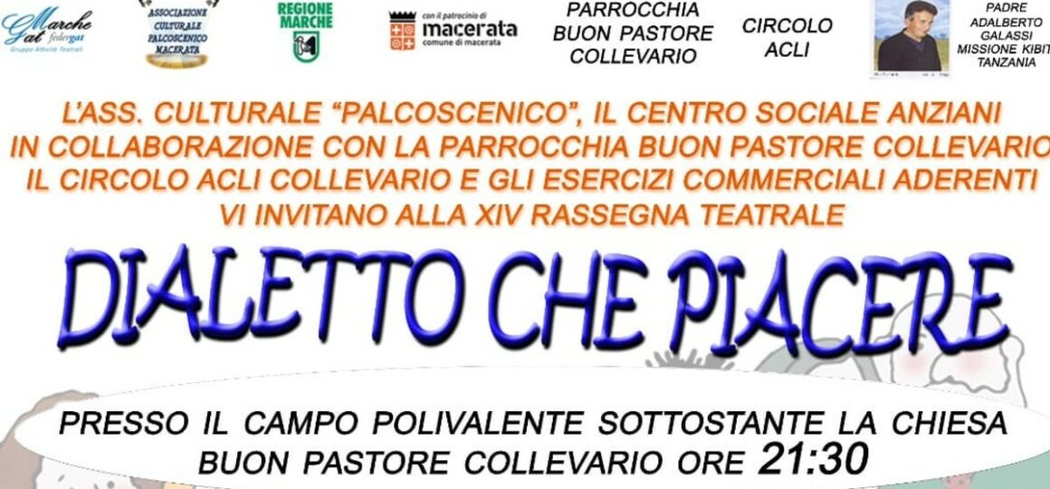 Macerata, a Collevario la rassegna teatrale “Dialetto che piacere”