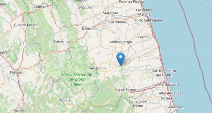 Scossa di terremoto 4.0 nel fermano, avvertita da Ancona a Teramo